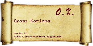 Orosz Korinna névjegykártya