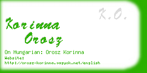 korinna orosz business card